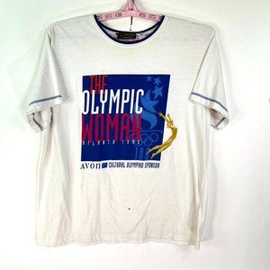 Vintage The Olympic Woman 1996 Shirt Adult Size XL Avon Sponsor Tee